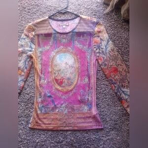 GORGEOUS, SUPER RARE, AGOLDE  LONG SLEEVE ANGEL RENENEASENCE MESH TOP